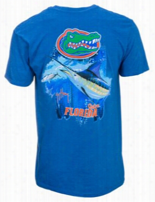 Guy Harvey T Riple Threat Florida T-shirt For Men - Royal Heagher - S