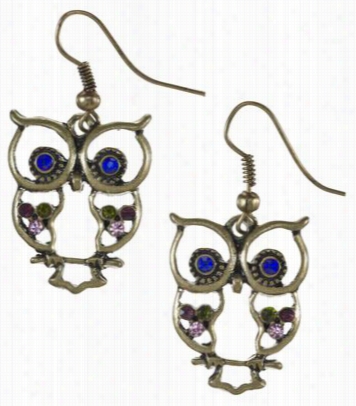 Jeweled Owl Earrings