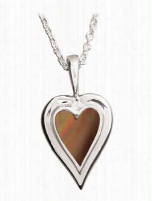 Kabana Jewelry Tserling Silver 18' Necklace With Tara Heart Pendant - Bronze Mother Of Pearl