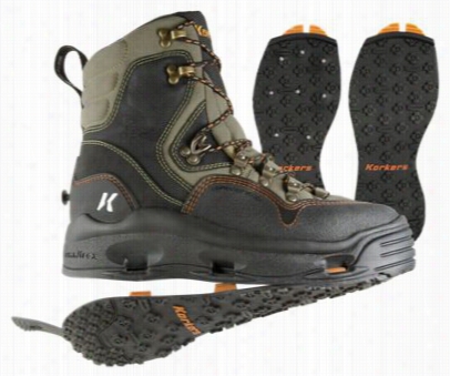 Krokers 5k Bomber Wading Boots For Men - Kling-on/studded Kling-on Soles - Aloe/black - 7m
