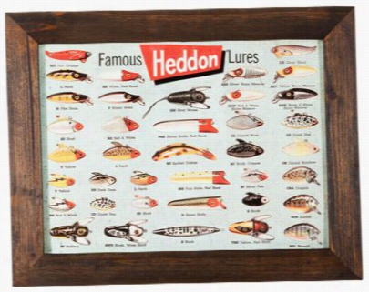 Open Rad Brands Heddon  Lures Framed Tin Sign