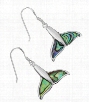 Sterling Silver and Abalone Whale Tail Earrings