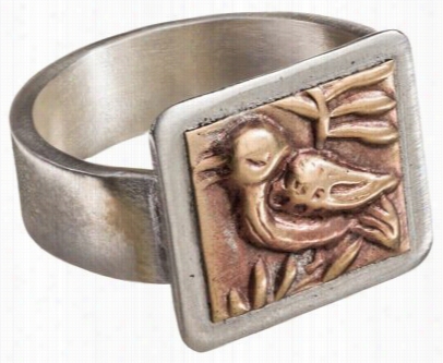 Tiger Mountain Jewels Copper Fowl  Stamped Ring - 6