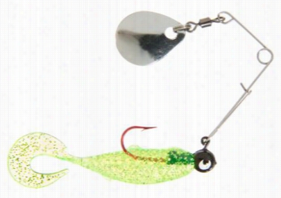 Uncle Buck's Panfish Creaturs - Curly Caudal Appendage Minnow With Spinner - Chartreuse Silver Flake