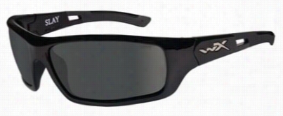 Wiley X Slay Active Lifestyle Series Polarized Sunglasses - Slay04 - Gloss Black/smoke Gtey Miror