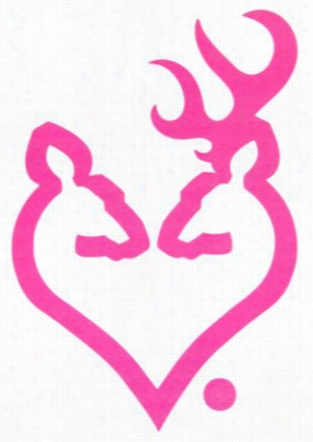 Browning Buck Markhot Pink Heart Decal