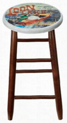 Dixie Seating Company Loon Lake Barstool- Walnut - 24'