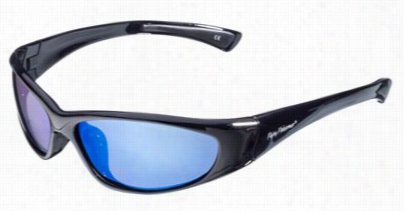 Flying Fisherman Fluke Polari2ed Sunglasses - Black/smkke Blue Mirror