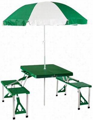 Folding Picnic Table With Umbrella