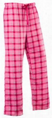 Natural Refletions Fledce Pajama Pants For Ladies - Pink Plaid - Xl