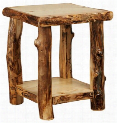 Natural Woo D Living Room Furniture Collection End Table With Shelf