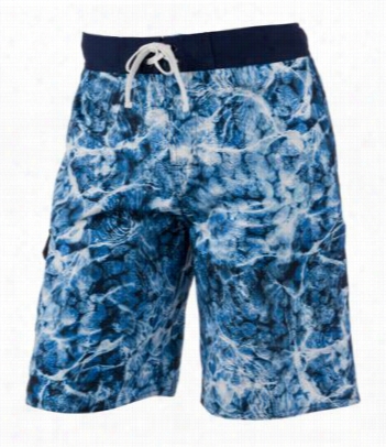 Pebble Prijt Swim Trunks For Men - Blue - L