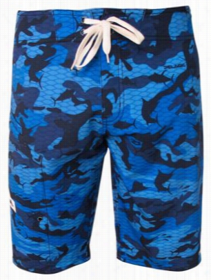 Pelagic 4-tek Board Shorts In Spite Of Men - Fish Caom Ii Blue - 34