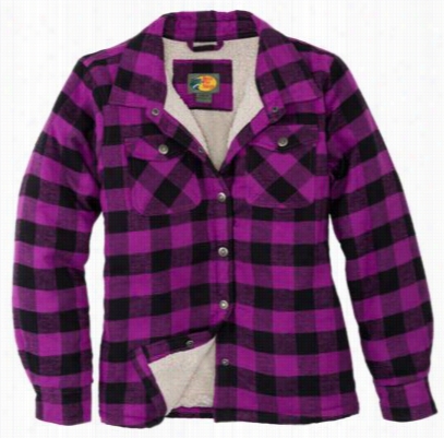 Plaid Shirt Jacket For Girls - Purple/dismal - 14-16