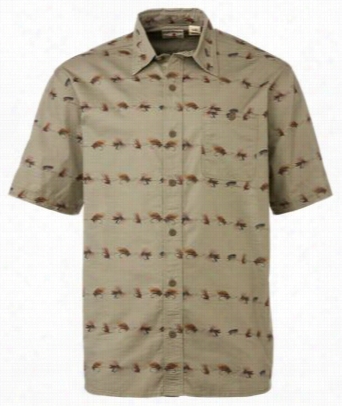 Redhead Outdoor Collection Fly Print Slub Woven Shirt For Men - Pickle - L