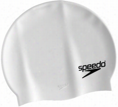 Speedo Solid Silicone Swimming Cap - White