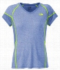 The North Face Reactor V-Neck T-Shirt for Ladies - Coastline Blue - S