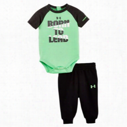 Under Armour Born To Lead Bodysuit And Pants Set For Babies - Laser Green - 0-3m