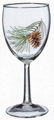 Wild Wings Pinecone 4-piece Hite Wime Glassesset