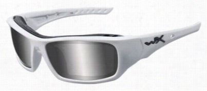 Wiley X Wx Arrow Polarized Sunglasses - Matte White/ Rey Sillvre Flash Mirror