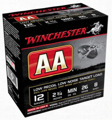 Winchester Aa Low Recoil/low Noise Target Loads Shothsells - 12 Gauge - 1 Oz.  - 8 Shot - 250 Rounds