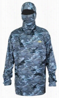 Aftco Fish Ninja 2 Performance Fishing Hoodie For Men - Blue Camo - S