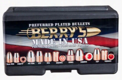 Berry' S Preferred Plated Pistol Bullets -  9mm - 115 Grain - Rn
