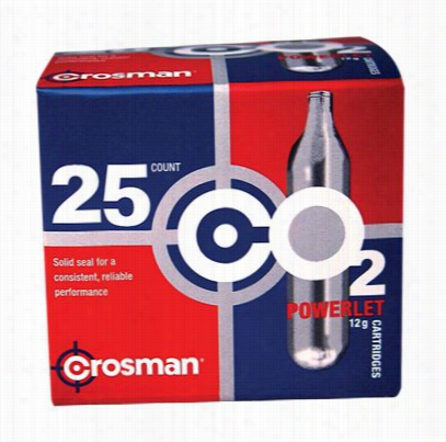 Crosman 12 Gram Co2powerlet Cartridges For Air Guns - 25 Pack