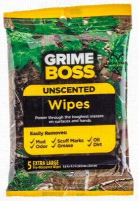 Grime Boss Heavy Duty Hand Wipes - 9. 8" X 8&qu Ot; - 5 Pack