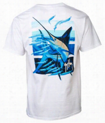 Guy Harvey Ballyhoo T-shirt For Men - Whtie - S