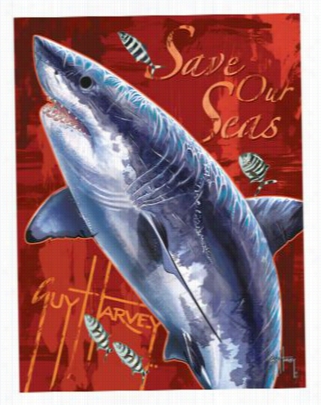 Guy Harvey Save Our Seas P Oster - Great White