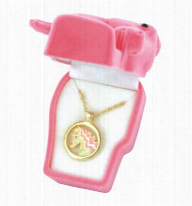 Horse Pendant Neccklace In Velour Horse Box