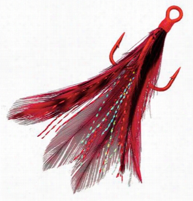 Mustad Ultrapoint Ultra Np Feather  Treble - #6 - Red/mylar Flash