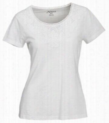 Natural Reflections Lace Bib T-shirt For Ladies - Gaardenia - Ll