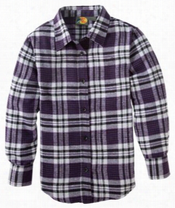 Pladi  Flannel Shirt For Girls - Purple Ppaid - L