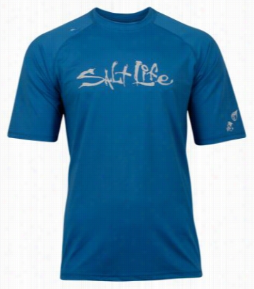 Salt Life Iconfi Rashguard Aqua Shirt For Men - Royal - Xl