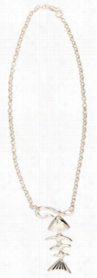 Genuine Silver Bonefish Pendant Necklace - 18'