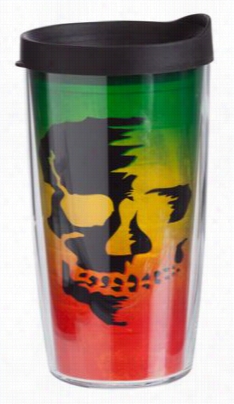 Tervid Tumbler Salt Life Insulated Wrap With Lid - Rasta Skull - 16 Oz.