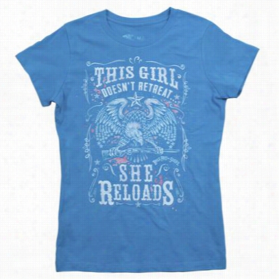 This Girl Doesn't Retreat T-shirt For Ladies - Cap Sleev - Turquoise - S