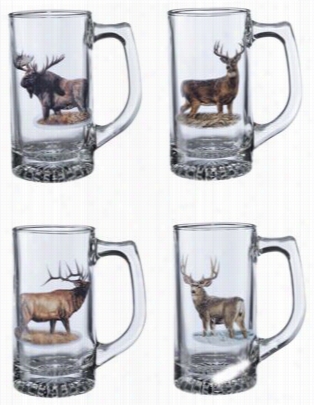 Wild Wings Big Game 4-piece Stein Bar Glass Set