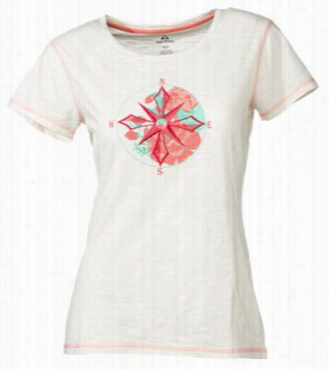 Ascend Compass Rose Mbrkidered T-shirt For Ladies - Cloud Ancer - L