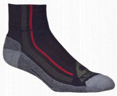 Ascend Hiker Quar Ter Socks For Men - Jet - Xl