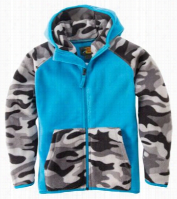 Camo Fleece Jacket Fo R Giirls - Turquoise/charcoal - 8