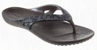 Crocs Kadee Ii Leopard Fl Ip Thong Sadals For Ladis - Espresso - 10m