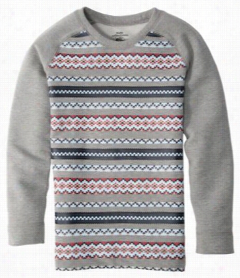 Fair Isle Rgalan Sweatshirrt For Toddlers Or Girls - Heather Grey - 2t