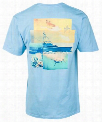 Guy  Harvey Tagged T-shirt Because Men -sky Blue - S