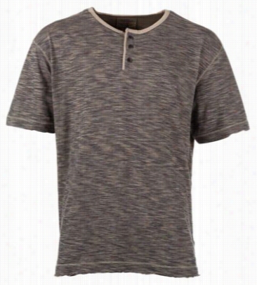 Redhead Slub Stripe Henley For Men - Khaki - L