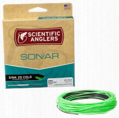 Scientific Anglers Sonar Sink 25 Cold Fly Line - Chartreuse/charcoal -  150  Gr