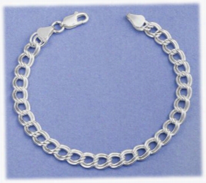 Sterling Silver Large Link Charm Bracelet - 7'