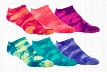 Natural Reflections No-Show Tie-Dye Socks for Ladies - 6-Pair Pack - Deep Neon Tie Dye